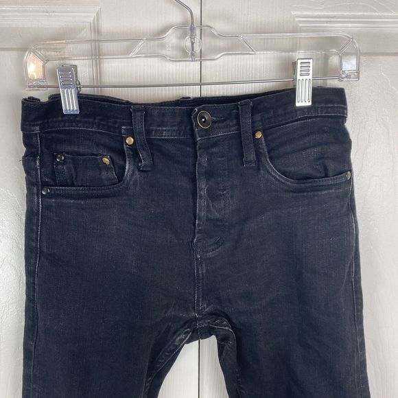 The Unbranded 29 X32 Tapered Black Selvedge Jeans 11oz Cotton Button Fly Denim - Picture 5 of 5